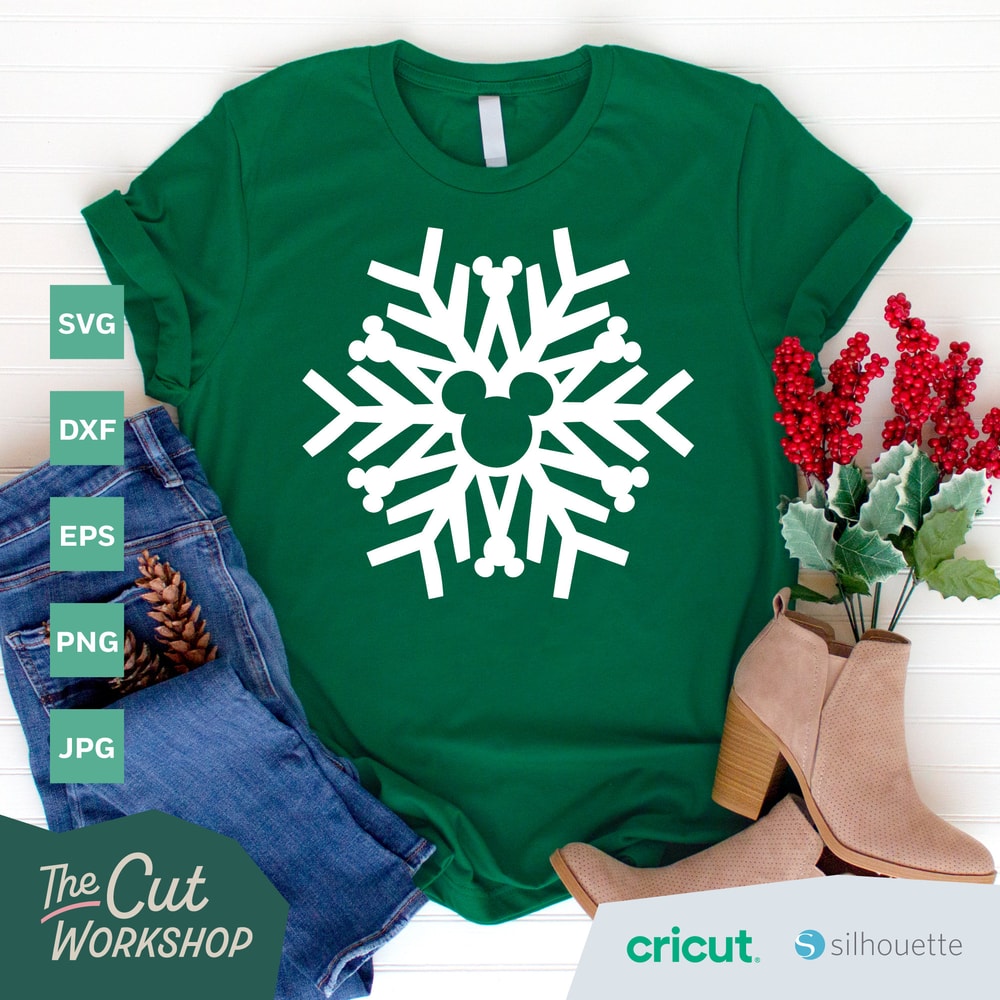 Snowflake Christmas Mickey Mouse Ears SVG Clipart Images Digital Download Sublimation Cricut Cut File Png Dxf Jpg - 6.jpg