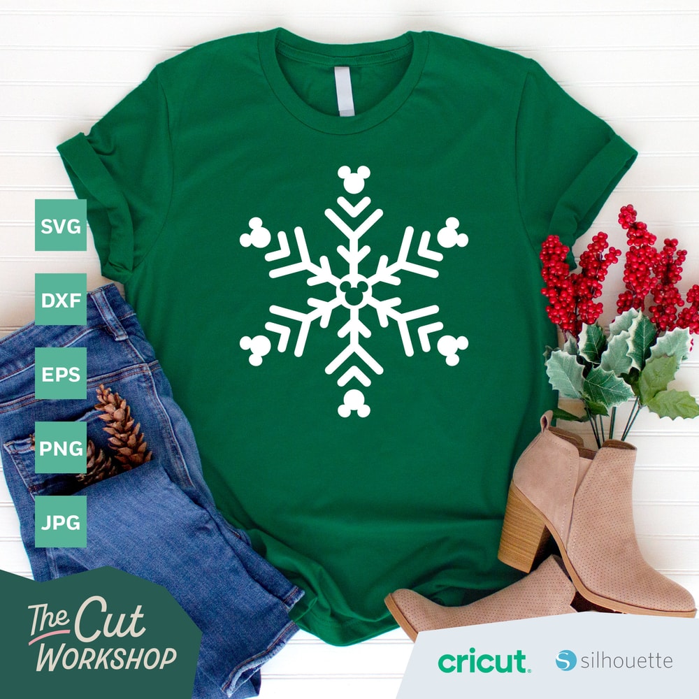 Snowflake Christmas Mickey Mouse Ears SVG Clipart Images Digital Download Sublimation Cricut Cut File Png Dxf Jpg - 4.jpg