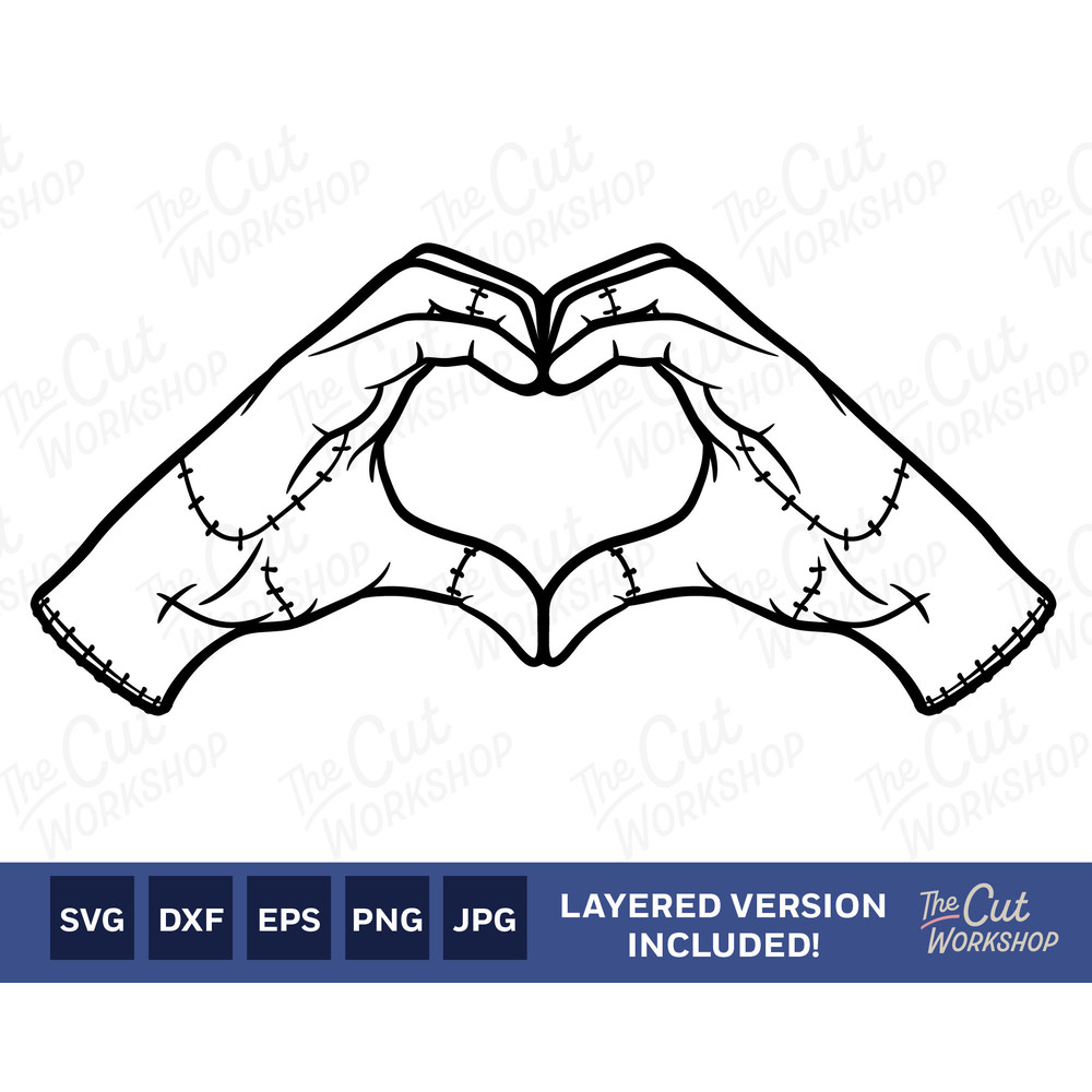 Thing Heart Hand Wednesday Addams  Layered SVG Clipart Images Digital Download Sublimation Cricut Cut File Png Dxf Jpg - 1.jpg