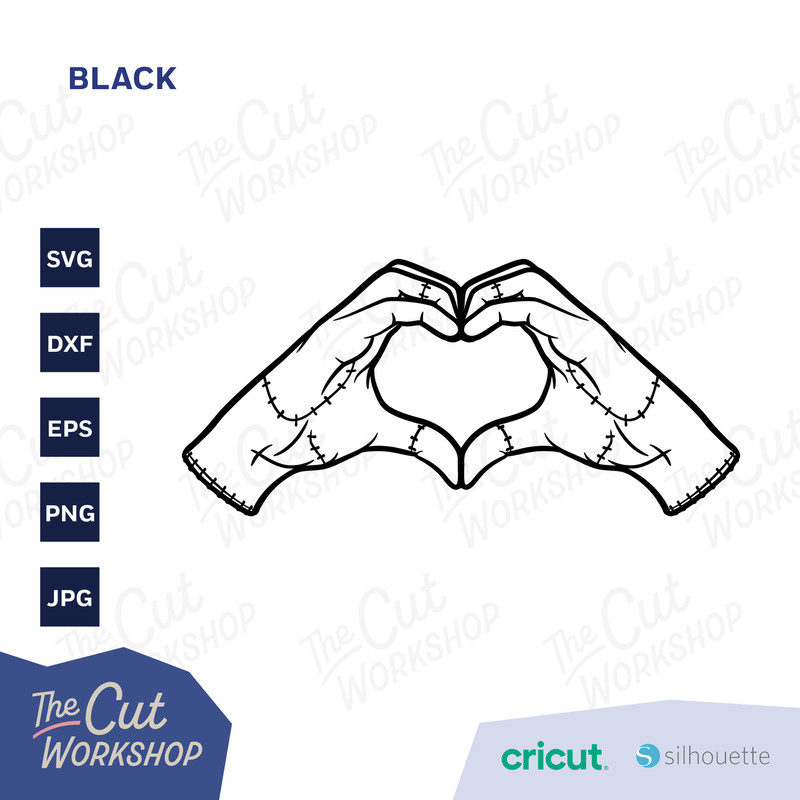 Thing Heart Hand Wednesday Addams  Layered SVG Clipart Images Digital Download Sublimation Cricut Cut File Png Dxf Jpg - 3.jpg