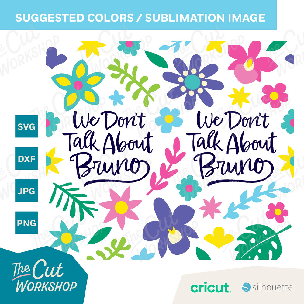 We Don't Talk About Bruno Encanto Burst Tumbler Template, Seamless Design  20oz Straight Skinny Tumbler  SVG PNG DXF jpg  Sublimation - 4.jpg