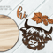 Highland Cow Head SVG - Fall Door Hanger SVG - Laser Cut Files Cow SVG - Fall SVG - Glowforge Files
