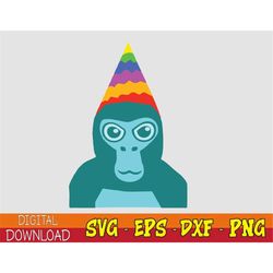 gorilla tag birthday boy vr gamer for kids teen svg, eps, png, dxf, digital download - wolfpackbundle