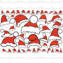 santa hat svg bundle - svg, png formats - layerd, christmas, saint nick, presents, winter, santa claus - instant downloa