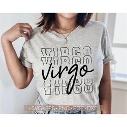Virgo Svg, Zodiac Svg, Stacked Birthday Svg Funny Birthday Svg Shirt Files for Cricut Cut Silhouette Cutting Png Eps Dxf