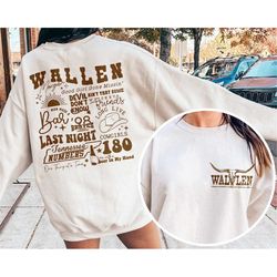 wallen 2 side sweatshirt, one thing at a time shirt, wallen western t-shirt, cowboy wallen shirt, wallen bullhead shirt,