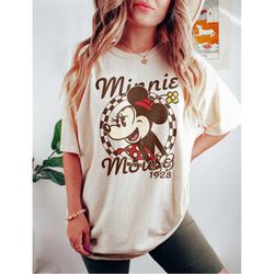 vintage minnie mouse 1928 shirt, retro disney minnie 1928 shirt, classic minnie checkered shirt, disney character shirt,