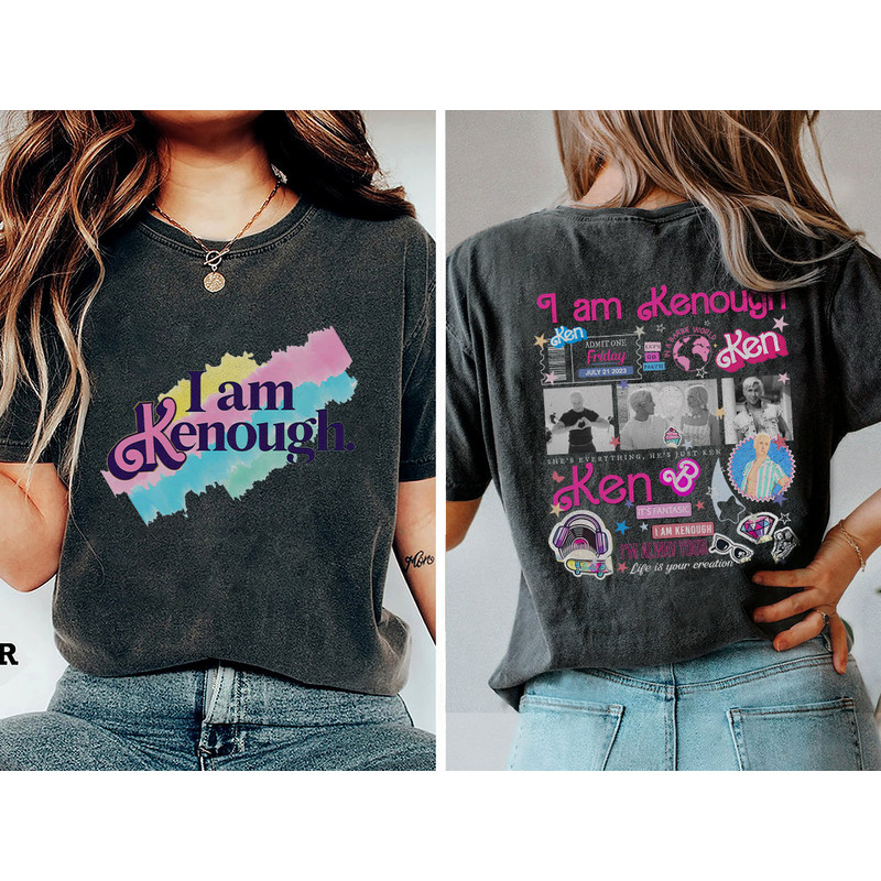 Comfort Colors® Kenough Shirt, I am Kenough Shirt, Kenough Tie Dye Shirt, enough tee, barbi shirt, barbi movie, I am enough shirt - 5.jpg