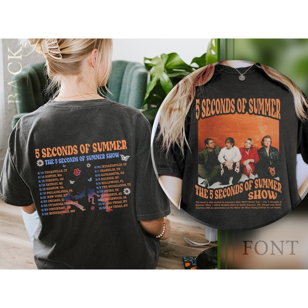 Comfort Colors® 5 Seconds Of Summer The Show Shirt, 5 Seconds Of Summer 2023 World Tour Shirt - 1.jpg