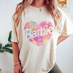 comfort colors barbie watercolor shirt, barbie heart shirt, gift for her