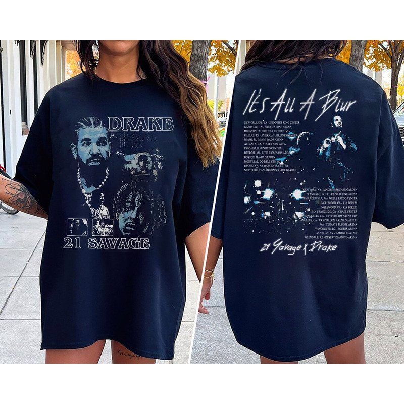 Comfort Colors® Drake 21 Savage Rap PREMIUM 2 Sided T Shirt, Drake Its All A Blur Tour 2023 - 3.jpg