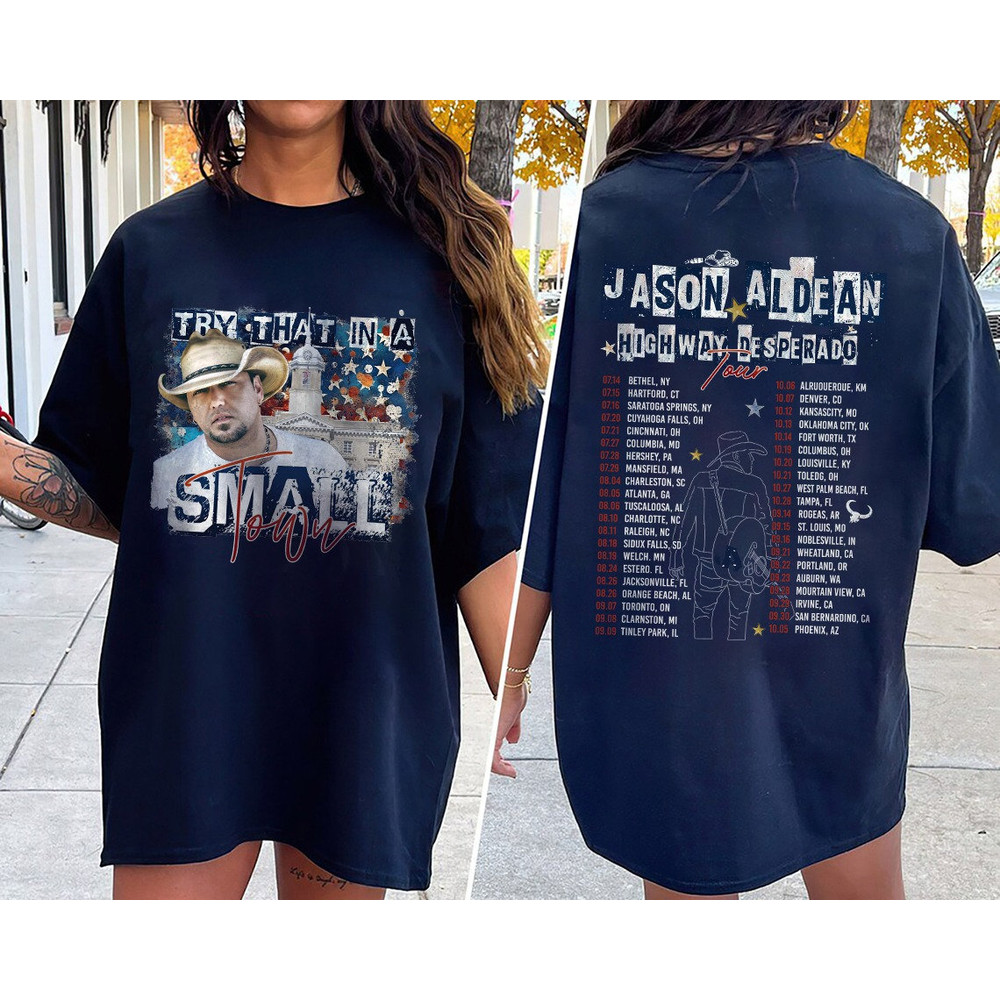 Comfort Colors® Jason Aldean Try That in A small town shirt, Jason Aldean Highway Desperado shirt - 2.jpg