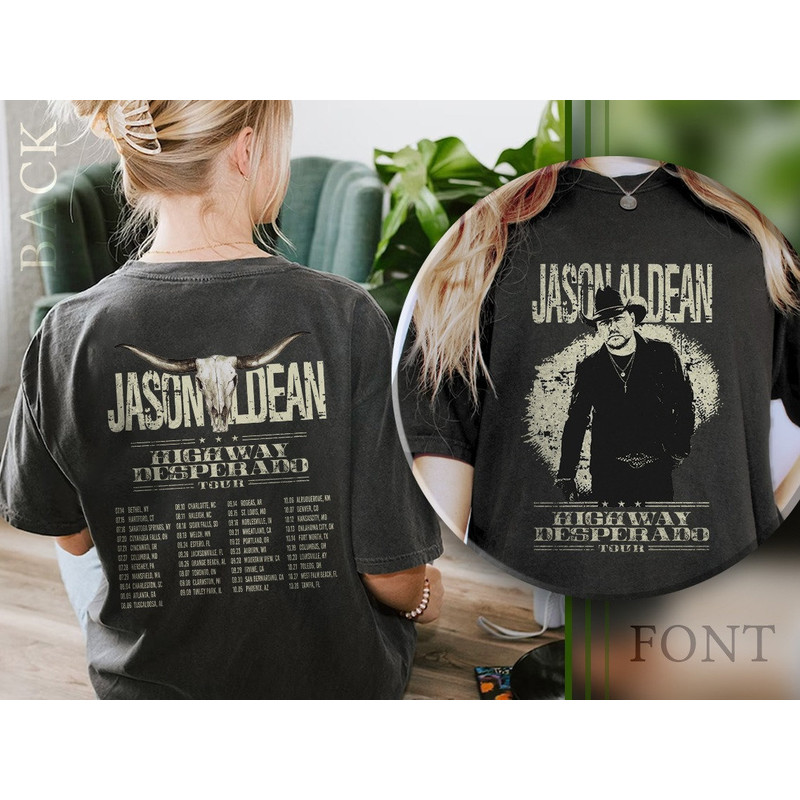 Comfort Colors® Retro Jason Aldean Try that in a small town shirt, Jason Aldean Highway Desperado shirt, Jason Aldean Cowboys Tee - 1.jpg