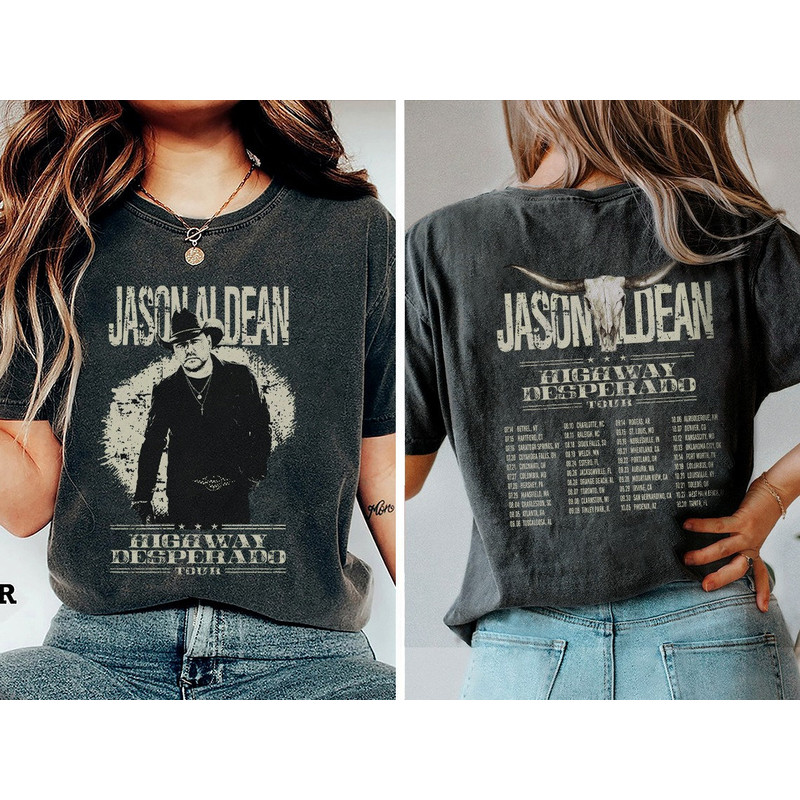 Comfort Colors® Retro Jason Aldean Try that in a small town shirt, Jason Aldean Highway Desperado shirt, Jason Aldean Cowboys Tee - 3.jpg