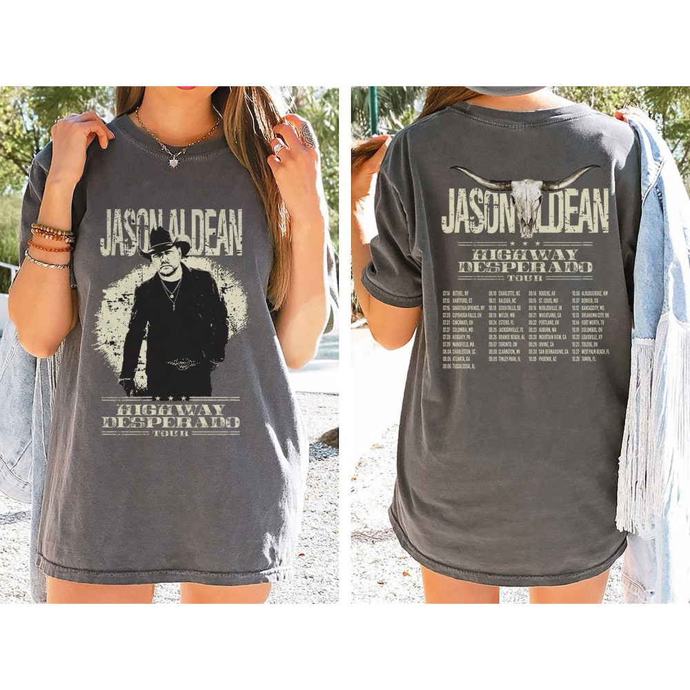 Comfort Colors® Retro Jason Aldean Try that in a small town shirt, Jason Aldean Highway Desperado shirt, Jason Aldean Cowboys Tee - 4.jpg