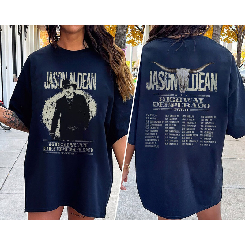 Comfort Colors® Retro Jason Aldean Try that in a small town shirt, Jason Aldean Highway Desperado shirt, Jason Aldean Cowboys Tee - 5.jpg
