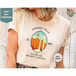 retro disney up shirt, paradise falls est 2009, travel co adventure is out there, disney up house balloons