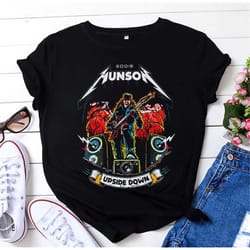 eddie rock tour retro black shirt, tv series vintage unisex tshirt, eddie playing guitar retro shirt