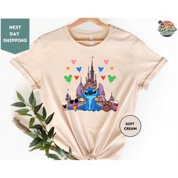 disney stitch shirt, stitch disneyworld shirt, disney vacation, disney castle tee, magic kingdom tee