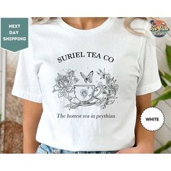 suriel tea co shirt, acotar bookish shirt, sarah j maas tee, a court of thorns and roses tee, suriel tea