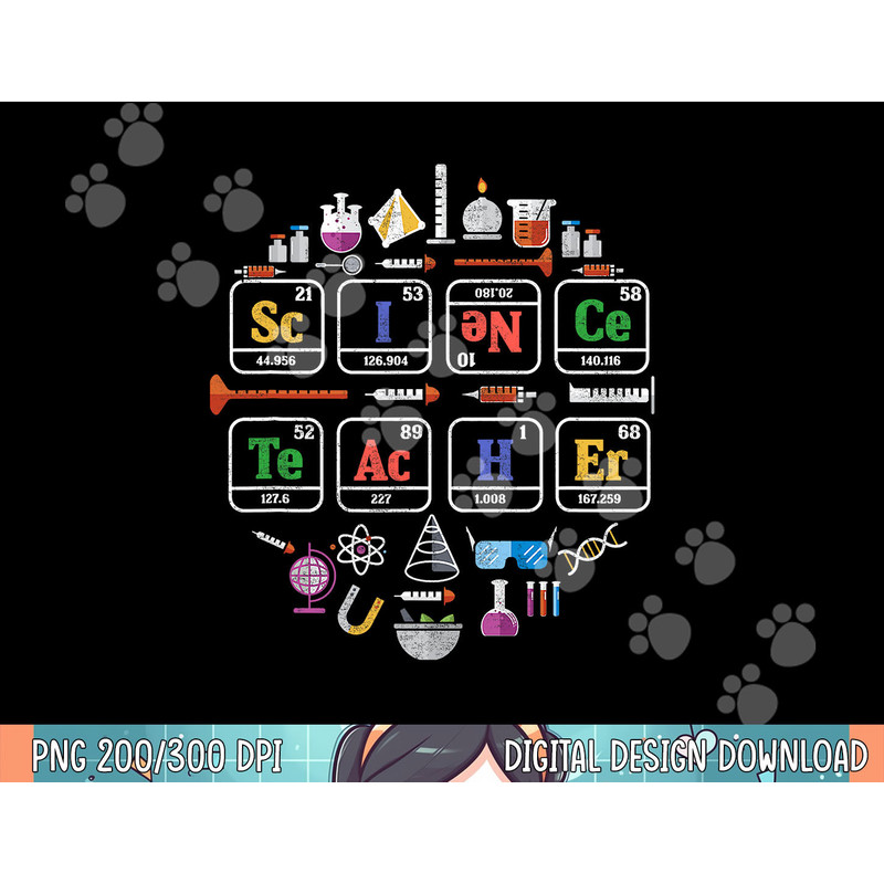 Science Teacher Periodic Table Chemistry Elements Xmas Gift png, sublimation.jpg