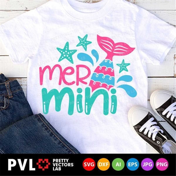 Mer Mini Svg, Summer Cut File, Mermaid Svg Dxf Eps Png, Birt - Inspire ...