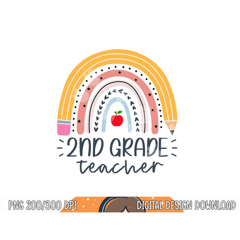 Second Grade Teacher Boho Rainbow 2nd Grade Teacher Womens png, sublimation copy.jpg