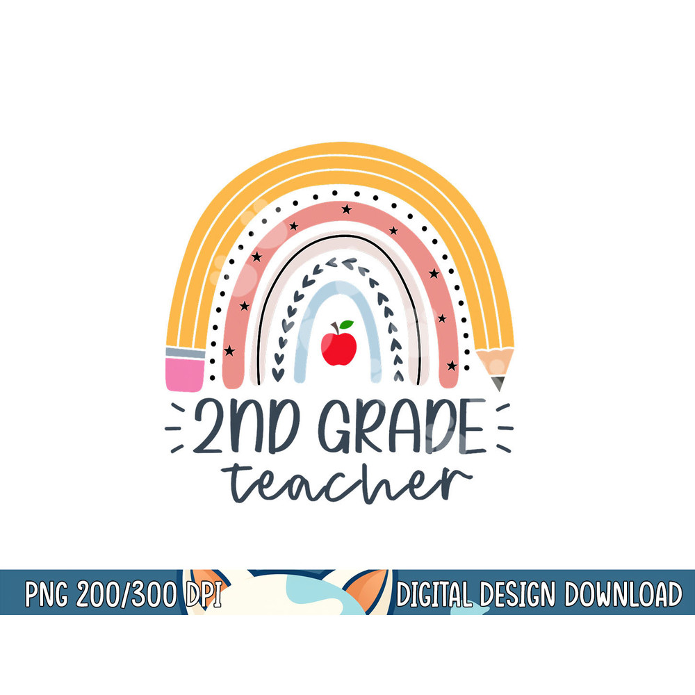 Second Grade Teacher Boho Rainbow 2nd Grade Teacher Womens png, sublimation copy.jpg