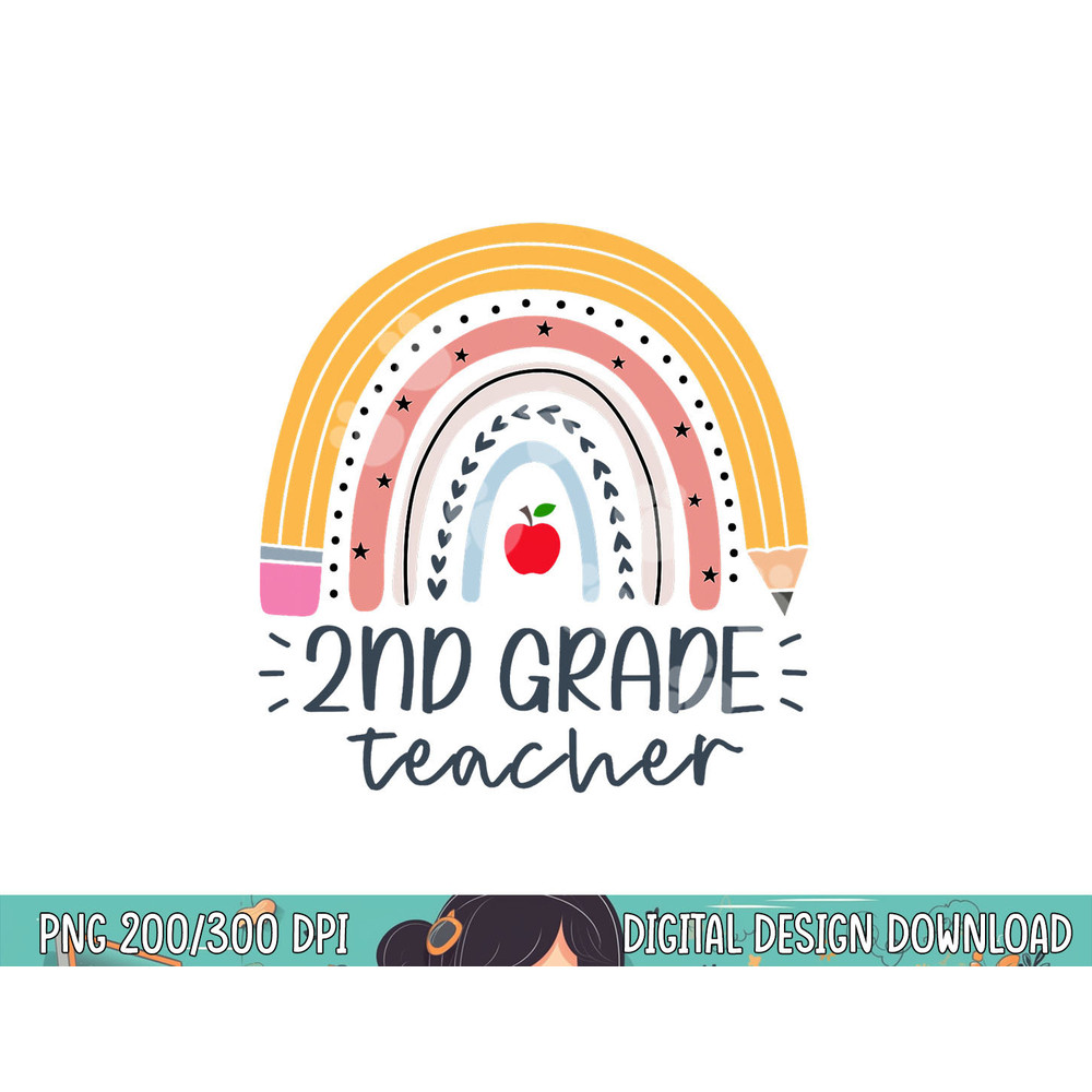 Second Grade Teacher Boho Rainbow 2nd Grade Teacher Womens png, sublimation copy.jpg