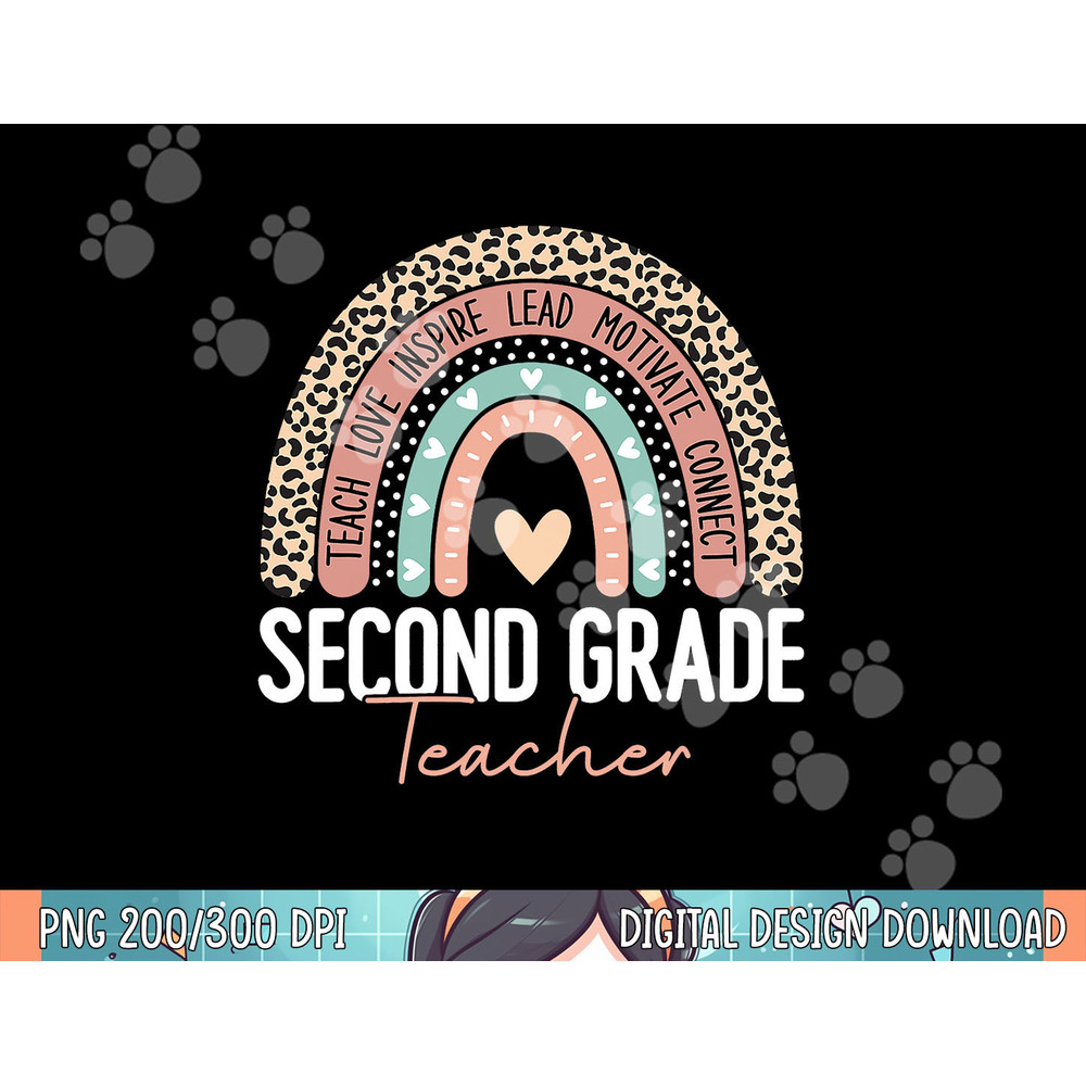 Second Grade Teacher Rainbow Team 2nd Grade Squad Women png, sublimation.jpg