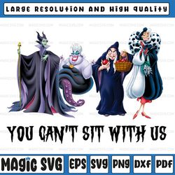 you can't sit with us png, villain characters, horror characters sublimated printing/instant download/ png printable