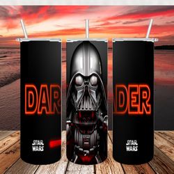 darth vader funko pop yellow neon tumbler sublimation transfer, vader sublimation, 20oz skinny tumbler design png