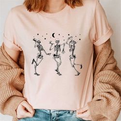 dancing skeleton t-shirt, funny halloween skeleton shirt, halloween party tshirt, halloween costume shirt