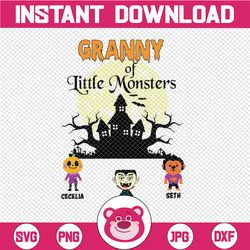 personalized name granny's little monsters png, halloween png, little monster png, grandma png, mother's day png, cricut