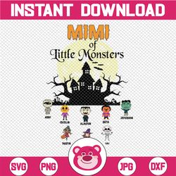 personalized name mimi's little monsters png, halloween png, little monster png, grandma png, mother's day png, cricut