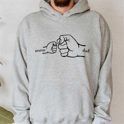 personalized papa sweatshirt, custom dad with hands shirt,custom kid names,gift for grandpa,papa,father,pop,papa shirt,