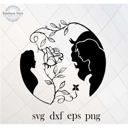 beauty and the beast svg, beast svg, belle svg, svg, princess svg, love story svg, cut file, silhouette, svg files for c