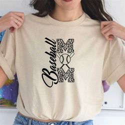 baseball leopard mom shirt, baseball mother shirt, sports mom gift, mothers day gift for baseball mom, cute baseball mom