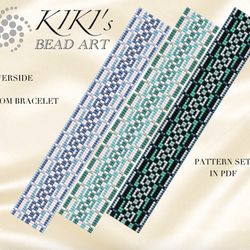 bead loom pattern, riverside loom bracelet bead pattern, cuff design pdf pattern - instant download