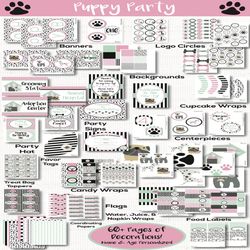 Puppy Dog Favor Tag, Puppy Dog Favor Label, Puppy Dog Thank You, Puppy Dog Party Favor, Puppy Dog Birthday Party Decorat