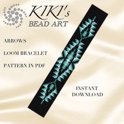 bead loom pattern, arrows loom bracelet bead pattern ethnic inspired bead loom design pdf pattern - instant download