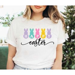 happy easter bunny shirt, easter shirt, easter bunny graphic tee, easter shirts for women,ladies easter bunny,bubble gum