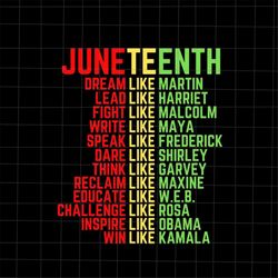 juneteenth dream like leaders black svg,  leaders black juneteenth day svg, independence day svg, black history month sv