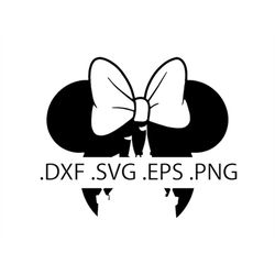 minnie mouse ears - cinderella castle silhouette - digital download, instant download, svg, dxf, eps & png files include