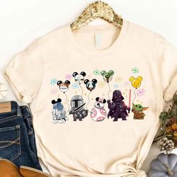 disney balloons star wars shirt, star wars character gift shirt, disney group shirt, disney family matching shirt, galax
