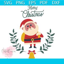merry christmas wreath santa svg, christmas svg, wreath svg