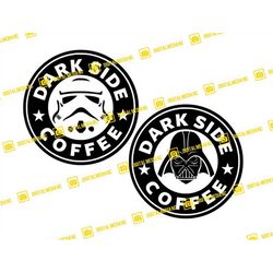 Star Wars, Dark Side Coffee, Stormtrooper, Darth Vader, Empire, Imperial, Starbucks | SVG PNG | Silhouette Cricut Cuttin
