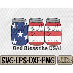 mason jar 4th of july graphic, god bless sublimation digital design, fourth of july sublimation png, stars and stripes d