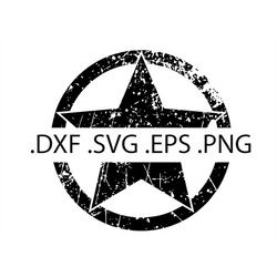 worn and tattered army jeep decal - digital download, instant download, svg, dxf, eps & png files included!