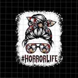 horror life png, halloween skull mom messy hair bun monster png, messy bun halloween png, skull mom png, skull mom hallo